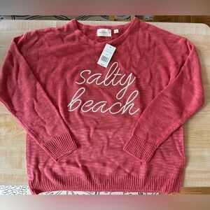 mia & tess Salty Beach sweater (M) in Rose